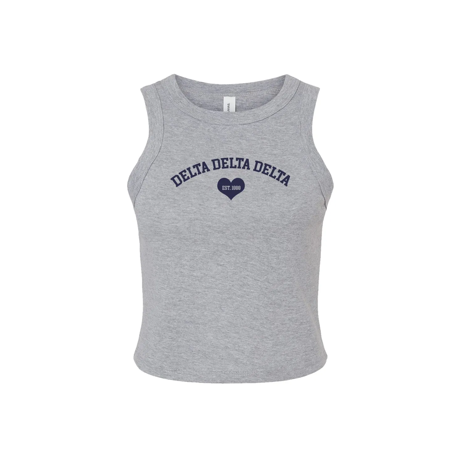 Delta Delta Delta Crop Tank Top - Women's Micro Rib Racer Tank - Tri Delta Sorority