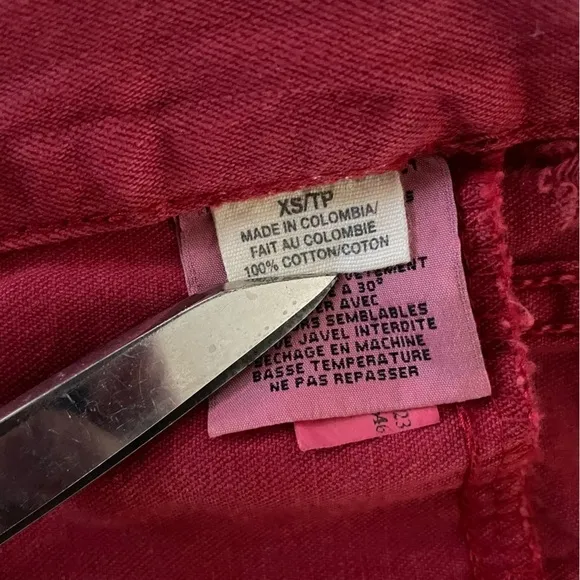 Denim &amp; Supply Ralph Lauren Womens Maroon XS Ripped Tatter Shred Trucker Jacket