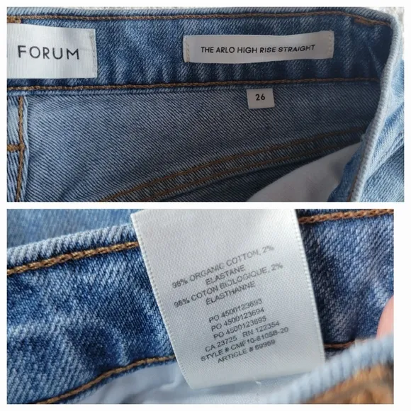 Denim Forum The Arlo Hi-rise Straight Jean High-rise Classic Cotton Jeans