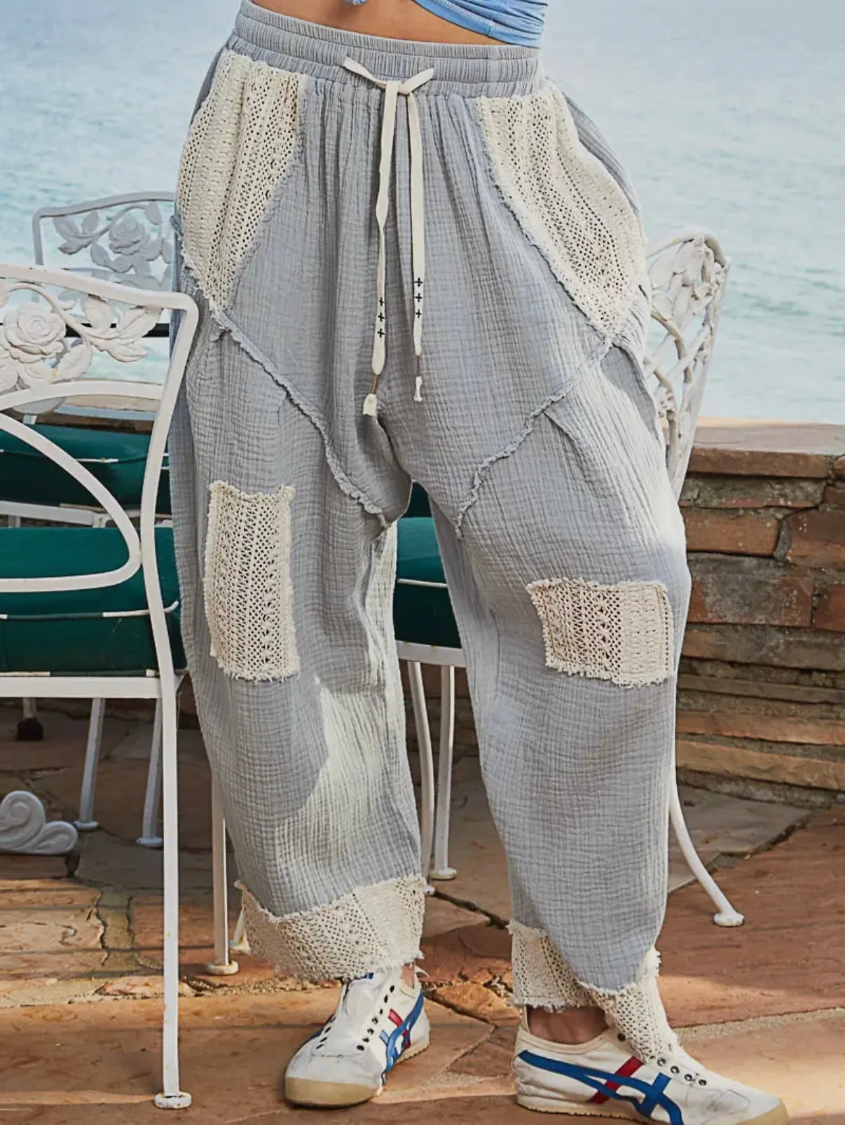 Denim Gauze Pants