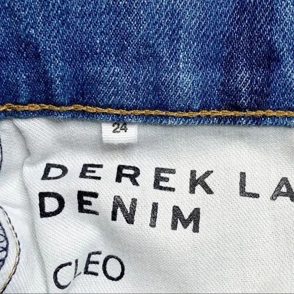 Derek Lam Cleo Crossover Mini Skirt size 24 Denim Raw Hem