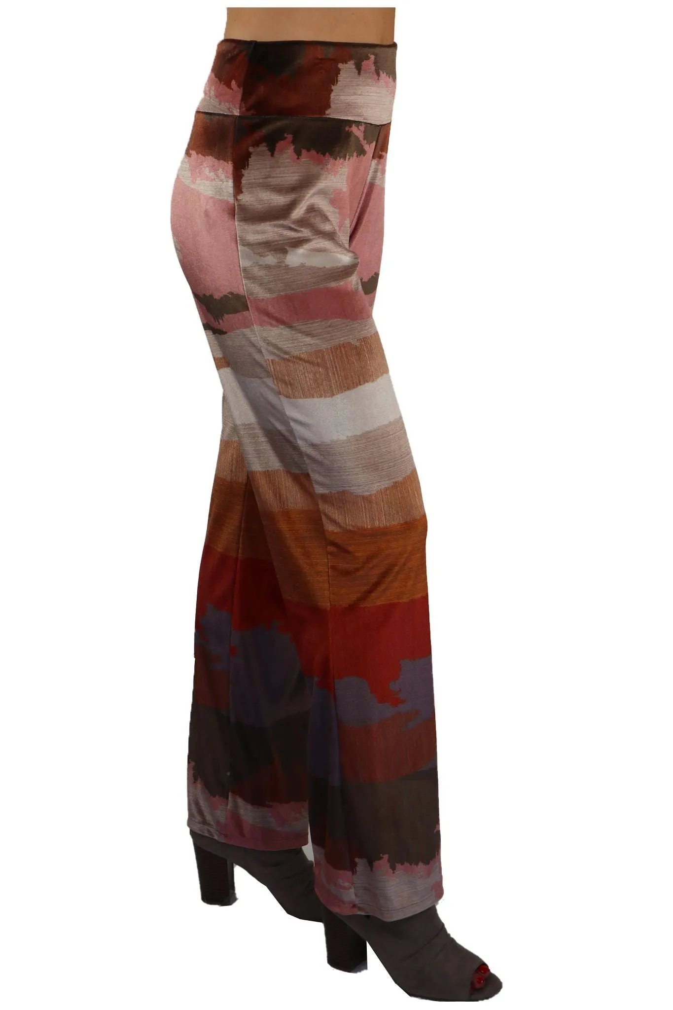 DESIRE' Printed Velvet Straight Legs Pants