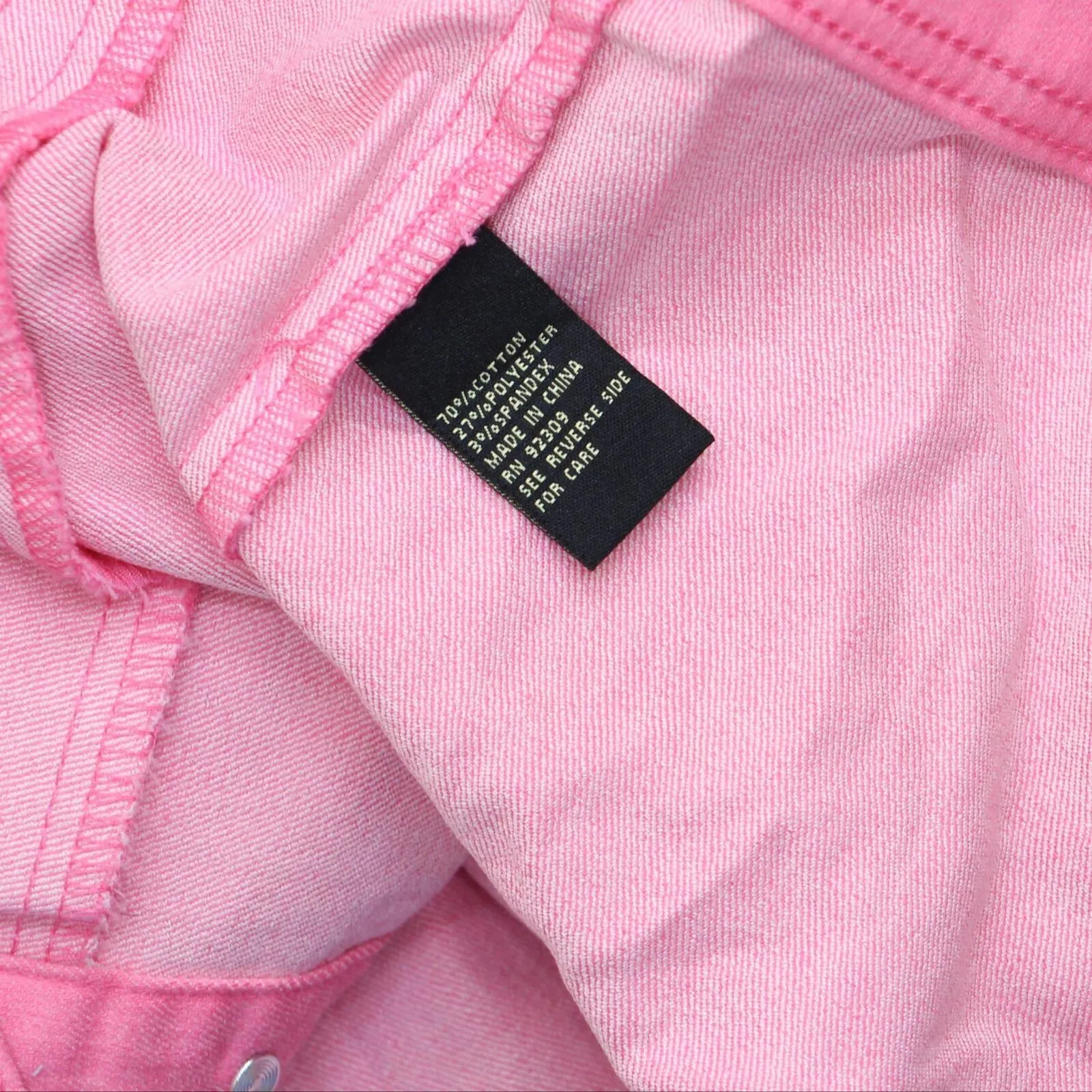 DG2 Womens Plus Size Neon Denim Trucker Jacket 697854 Neon Pink 2X