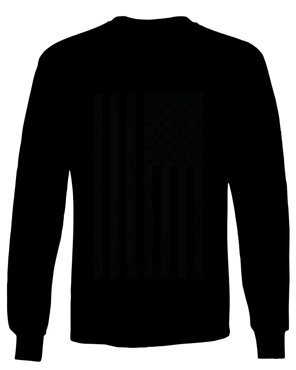 Distressed American USA United States of America Military Marine us Navy Army Big Flag mens Long sleeve t shirt