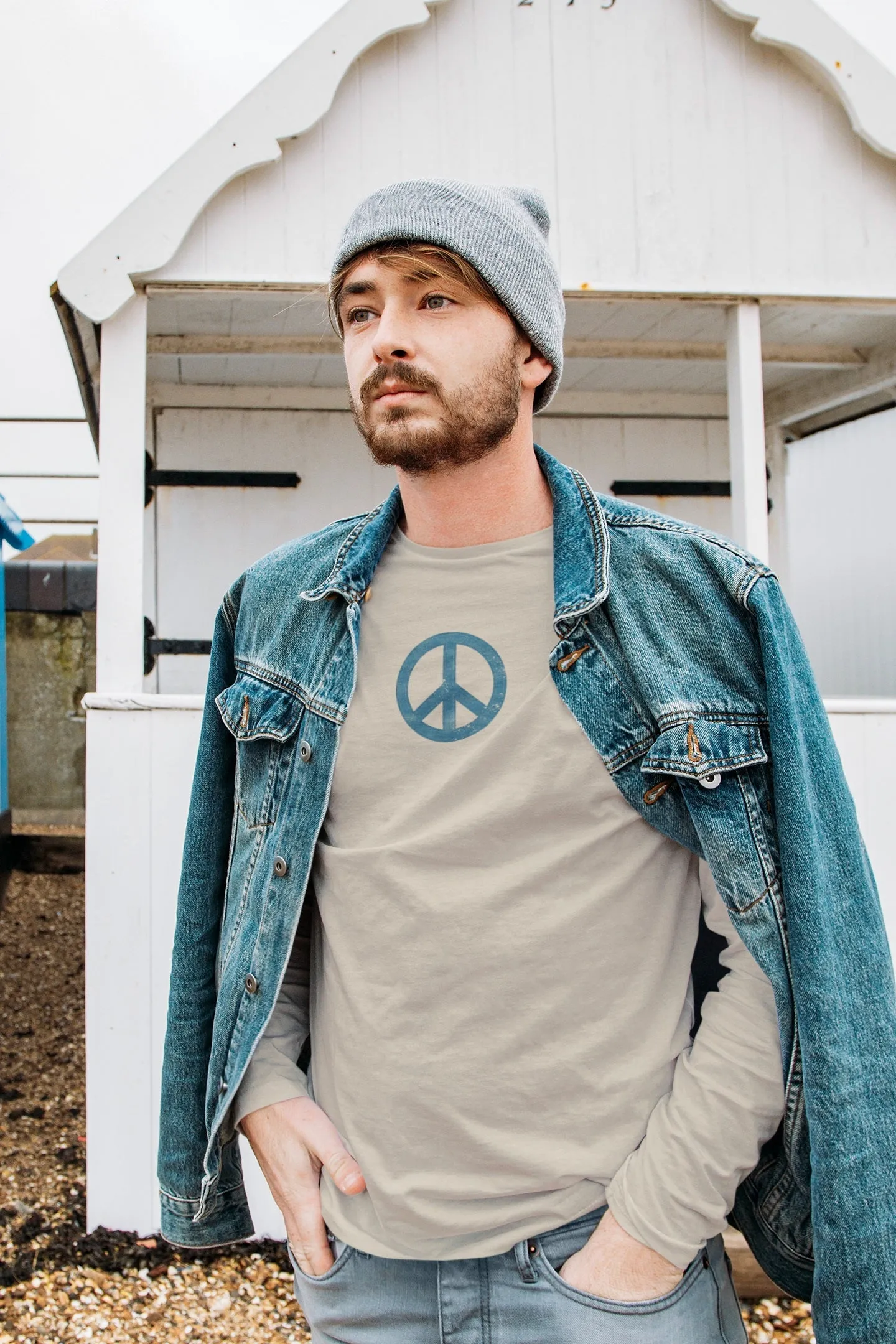 Distressed Peace Long Sleeve T-Shirt