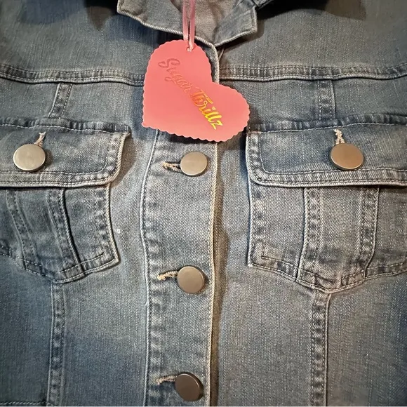 Dolls Kill X Sugar Thrillz Cropped Outta Sight Trucker Jean Jacket