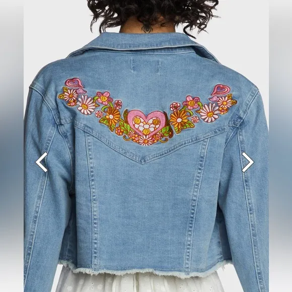 Dolls Kill X Sugar Thrillz Cropped Outta Sight Trucker Jean Jacket