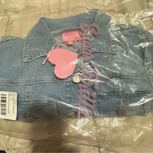 Dolls Kill X Sugar Thrillz Cropped Outta Sight Trucker Jean Jacket