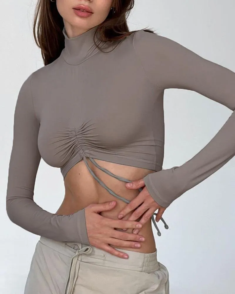 Drayheller High Neck Cropped Top
