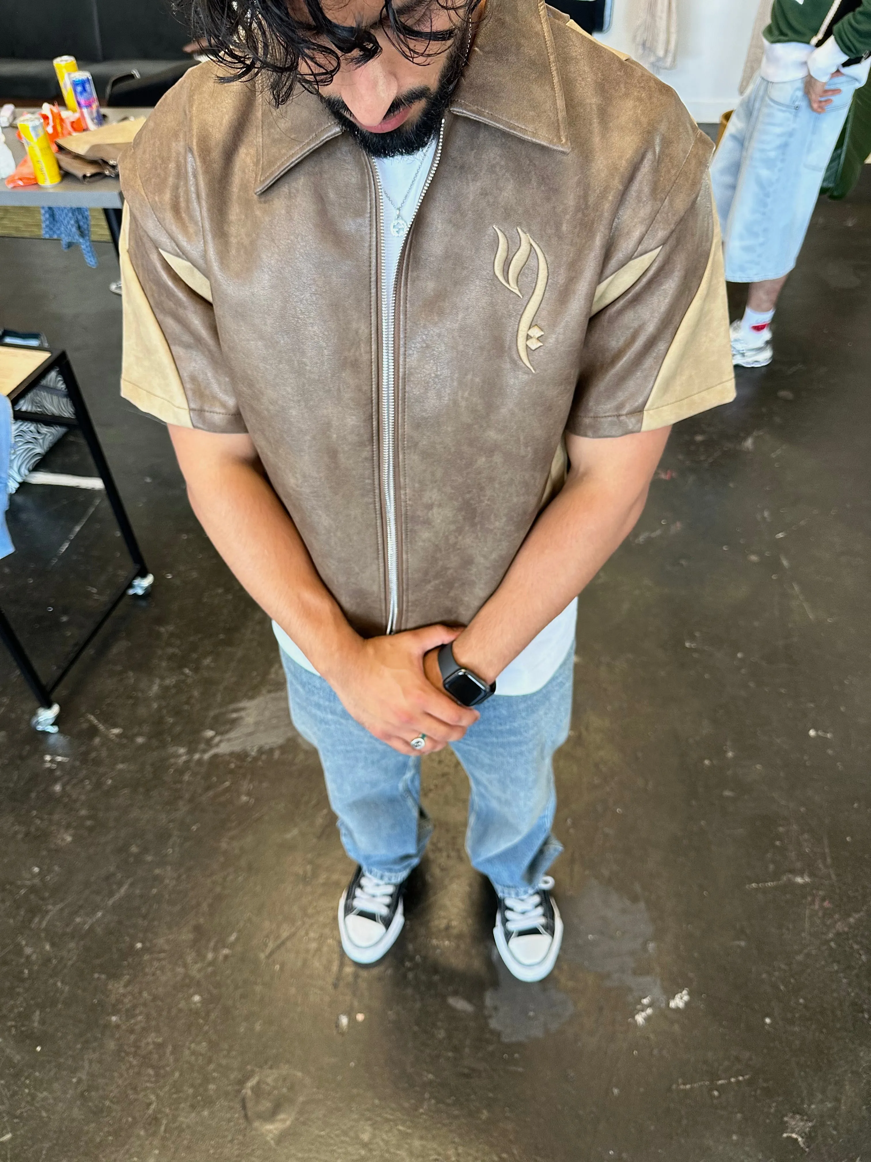Dual Wear Leather Shirt