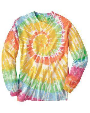 Dyenomite Men's Spiral Long Sleeve Tie-Dye T-Shirt - 240MS