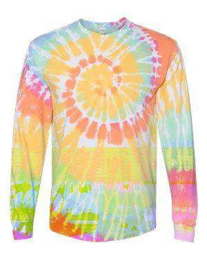 Dyenomite Men's Spiral Long Sleeve Tie-Dye T-Shirt - 240MS