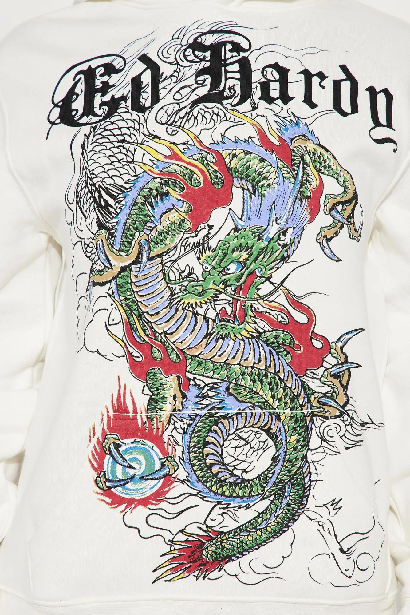 Ed Hardy Dragon Hoodie - Ivory