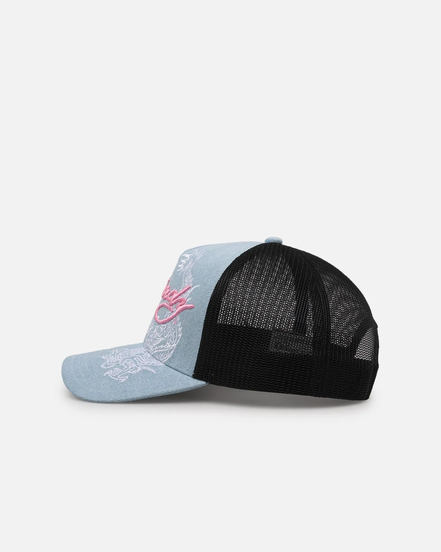 Ed Hardy Dragon Trucker Snapback Light Denim