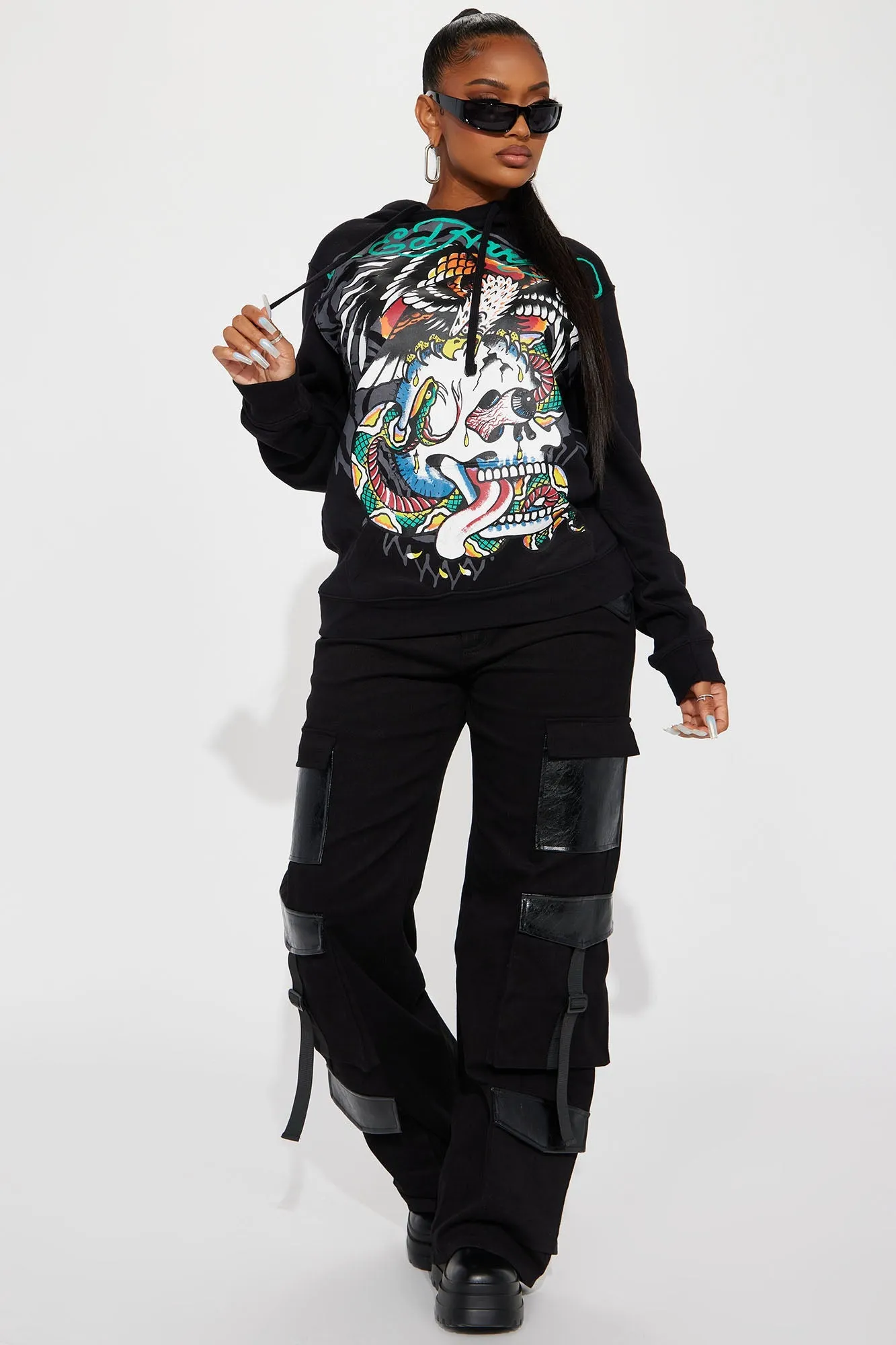 Ed Hardy Skull Hoodie - Black
