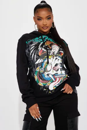 Ed Hardy Skull Hoodie - Black