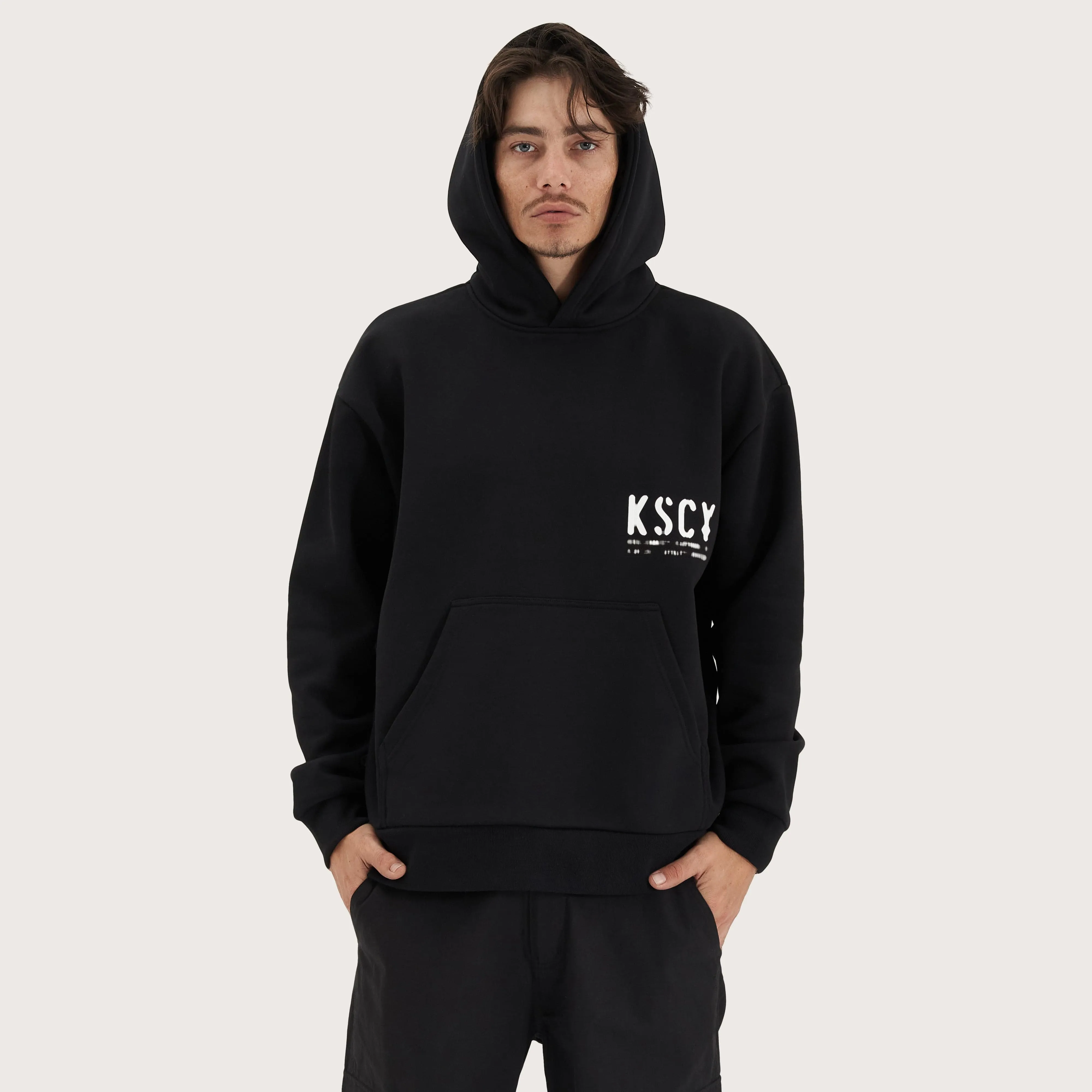 Efficacy Heavy Relaxed Hooded Sweater Jet Black