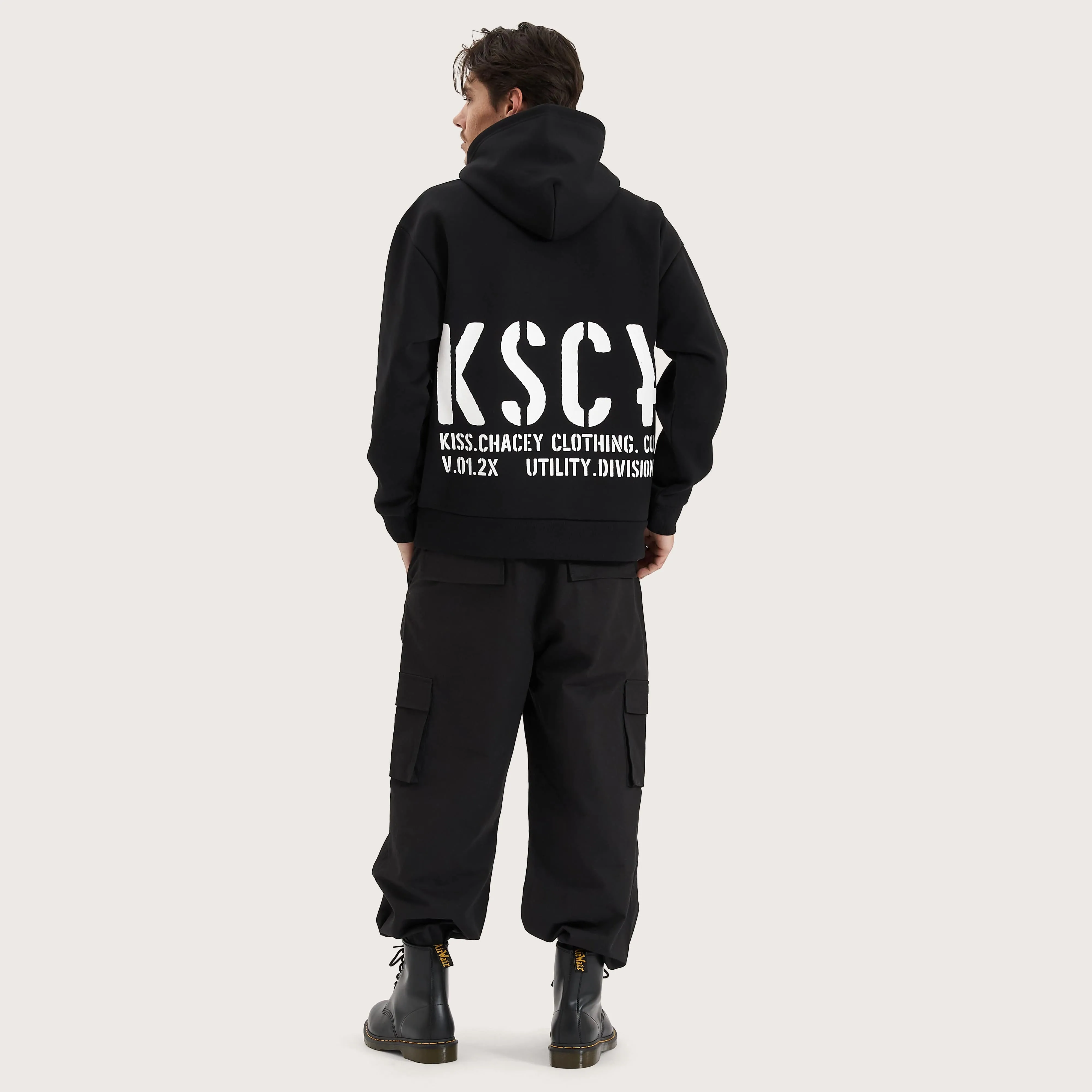 Efficacy Heavy Relaxed Hooded Sweater Jet Black