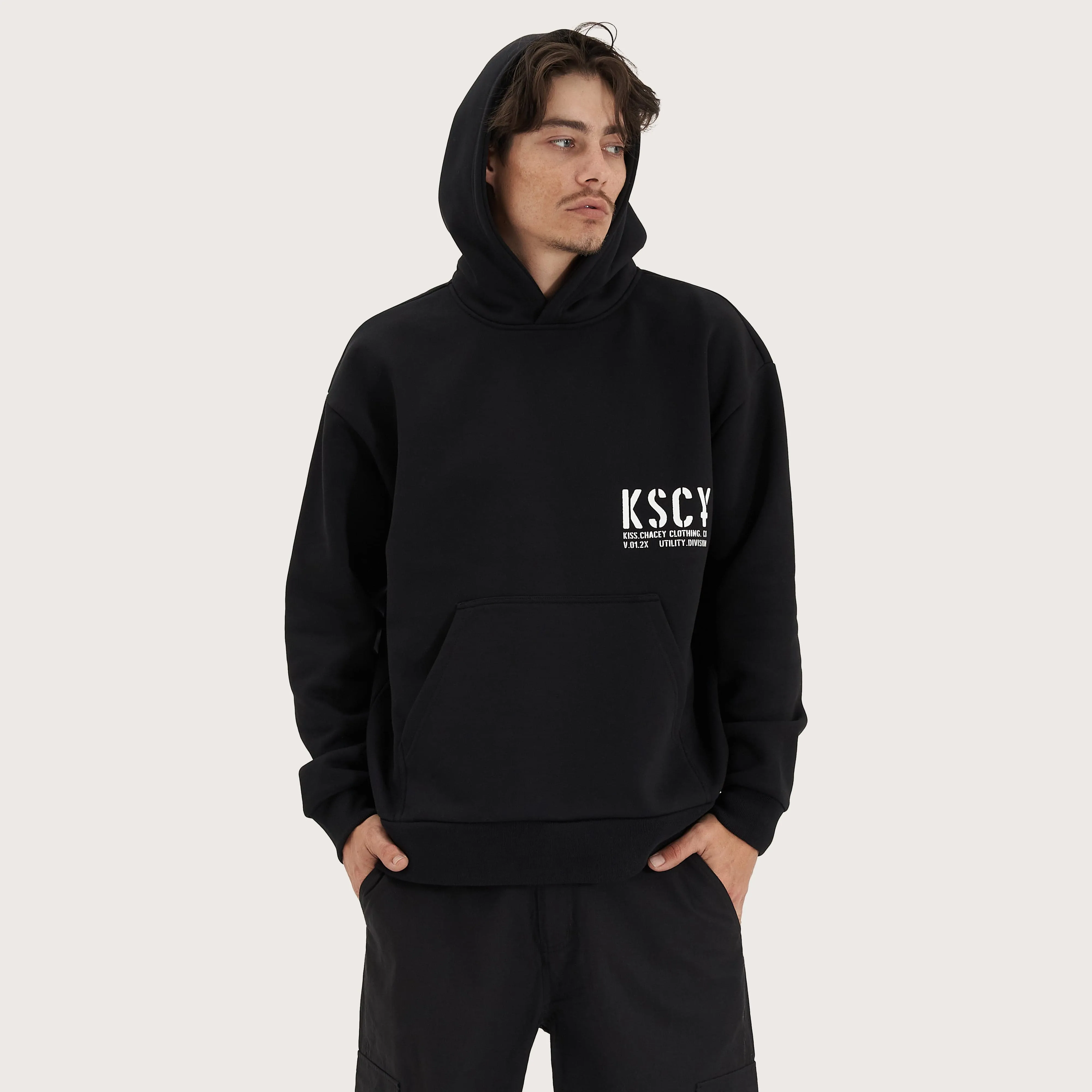 Efficacy Heavy Relaxed Hooded Sweater Jet Black