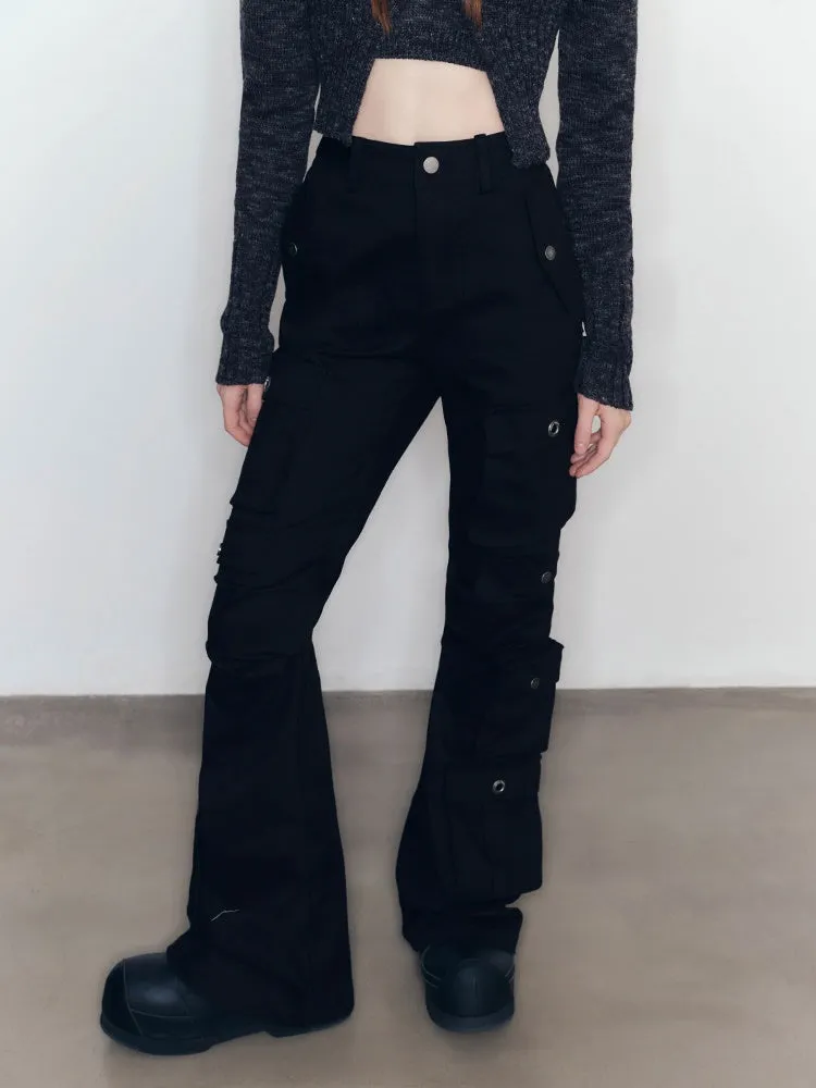 Elastic Lace Work Casual Pants