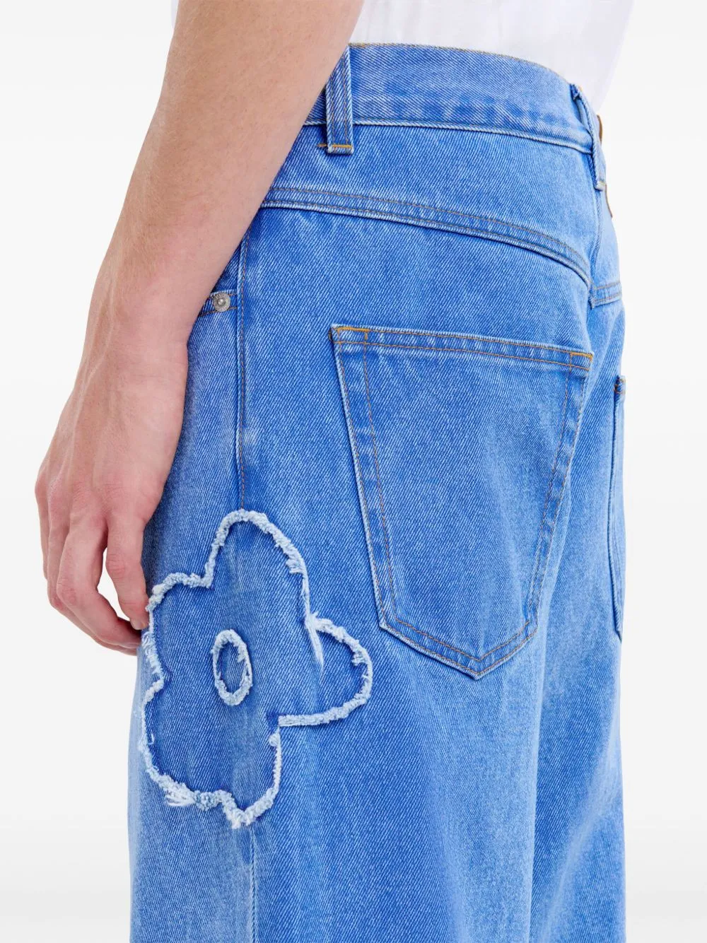 Embroidered denim jeans