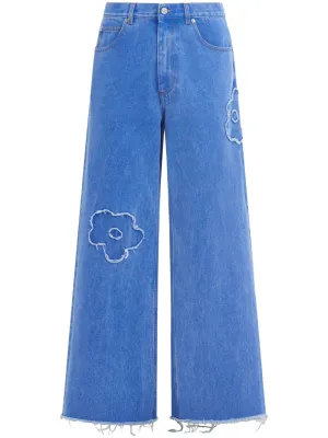 Embroidered denim jeans