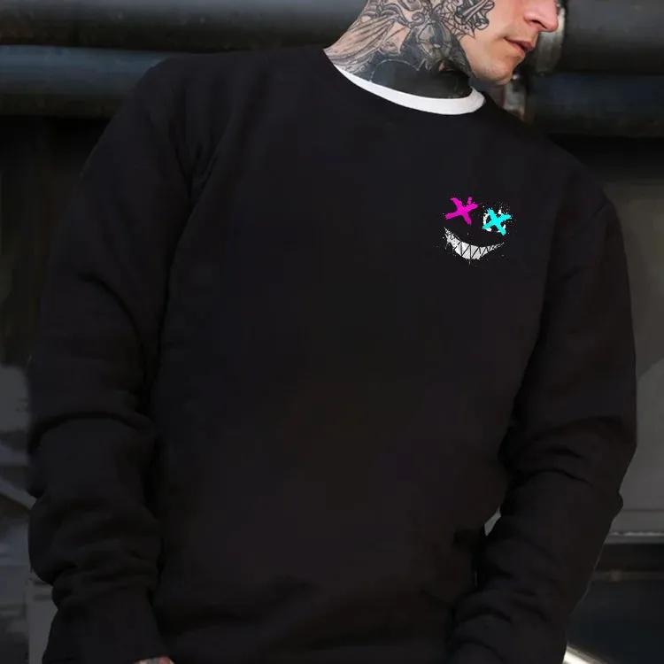 EVIL EMOJI GRAPHIC BLACK PRINT Sweatshirt