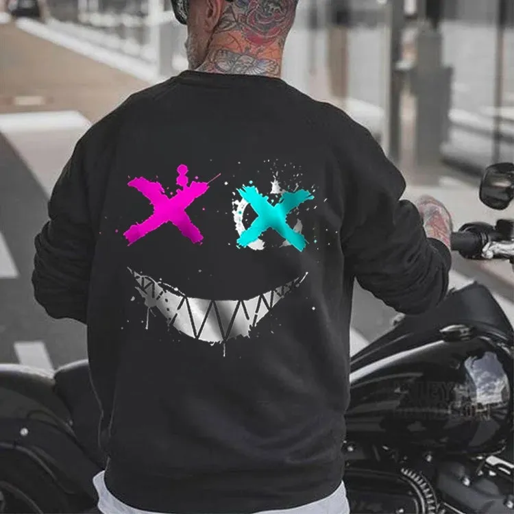 EVIL EMOJI GRAPHIC BLACK PRINT Sweatshirt