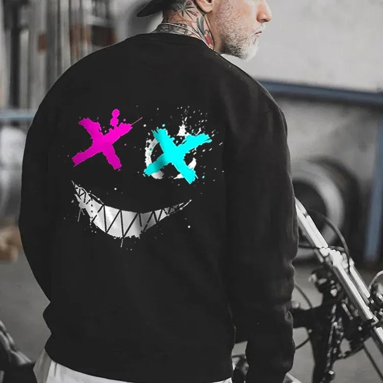 EVIL EMOJI GRAPHIC BLACK PRINT Sweatshirt