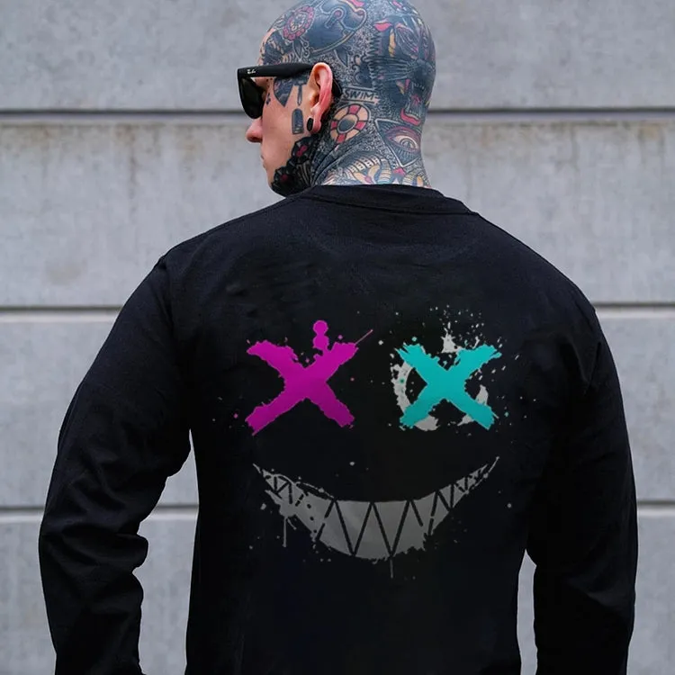 EVIL EMOJI GRAPHIC BLACK PRINT Sweatshirt