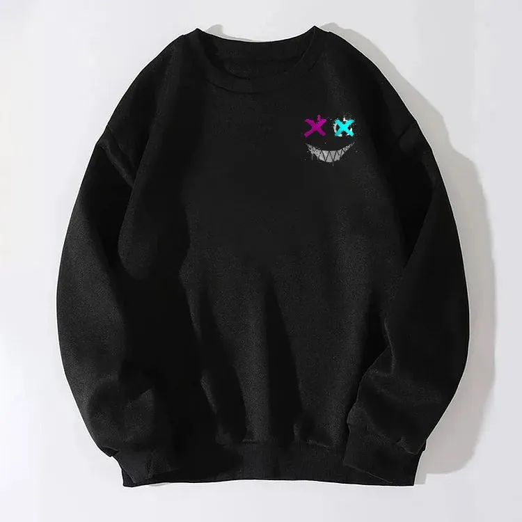 EVIL EMOJI GRAPHIC BLACK PRINT Sweatshirt