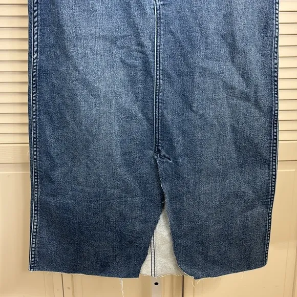 Faherty Stretch Terry DIY Skirt Raw Hem Denim Color Size 27