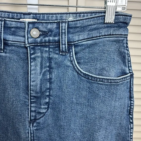 Faherty Stretch Terry DIY Skirt Raw Hem Denim Color Size 27