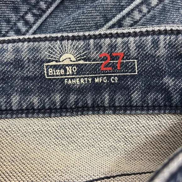 Faherty Stretch Terry DIY Skirt Raw Hem Denim Color Size 27