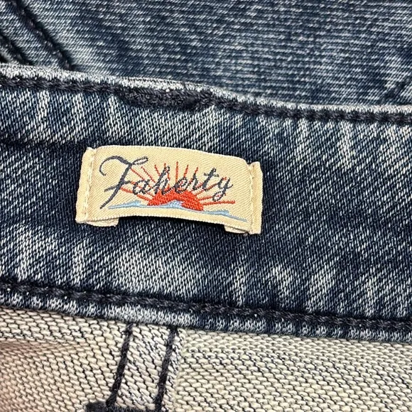 Faherty Stretch Terry DIY Skirt Raw Hem Denim Color Size 27