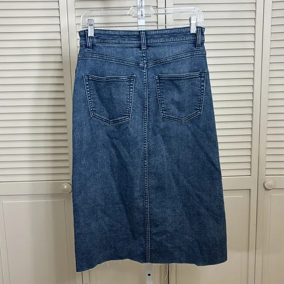 Faherty Stretch Terry DIY Skirt Raw Hem Denim Color Size 27