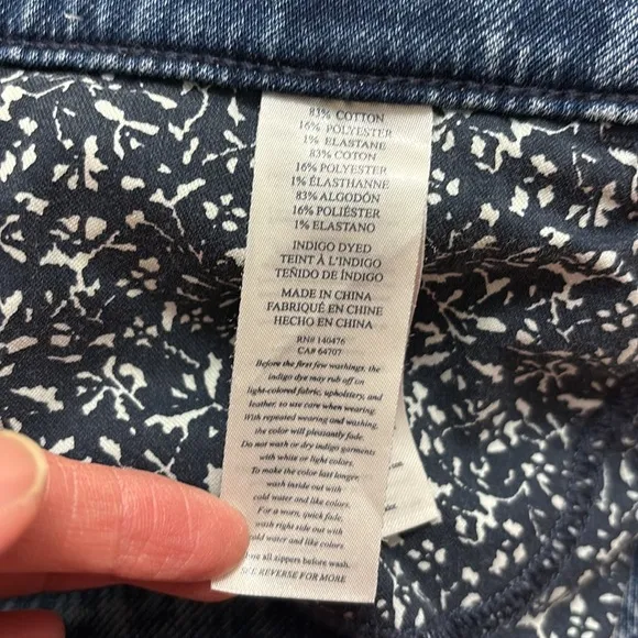 Faherty Stretch Terry DIY Skirt Raw Hem Denim Color Size 27