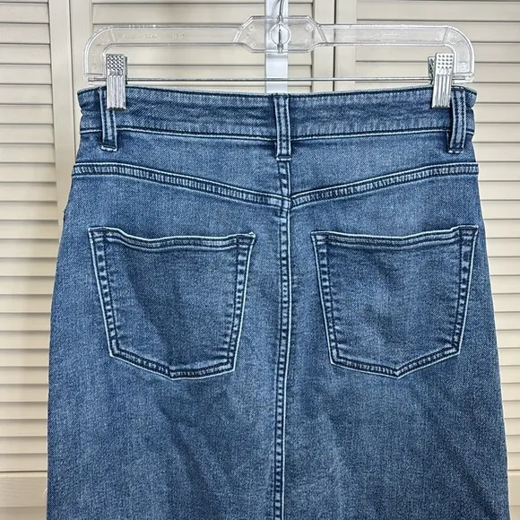 Faherty Stretch Terry DIY Skirt Raw Hem Denim Color Size 27