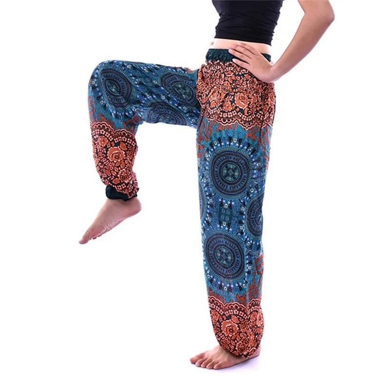 'Flower Child' High Waisted Harem Pants - Elasticated & Draw String