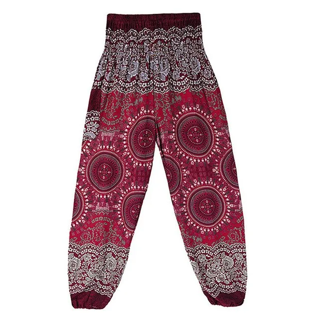 'Flower Child' High Waisted Harem Pants - Elasticated & Draw String