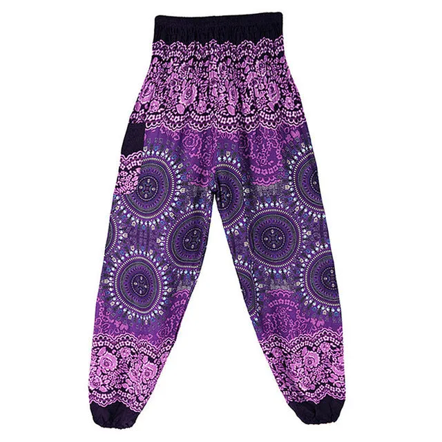 'Flower Child' High Waisted Harem Pants - Elasticated & Draw String