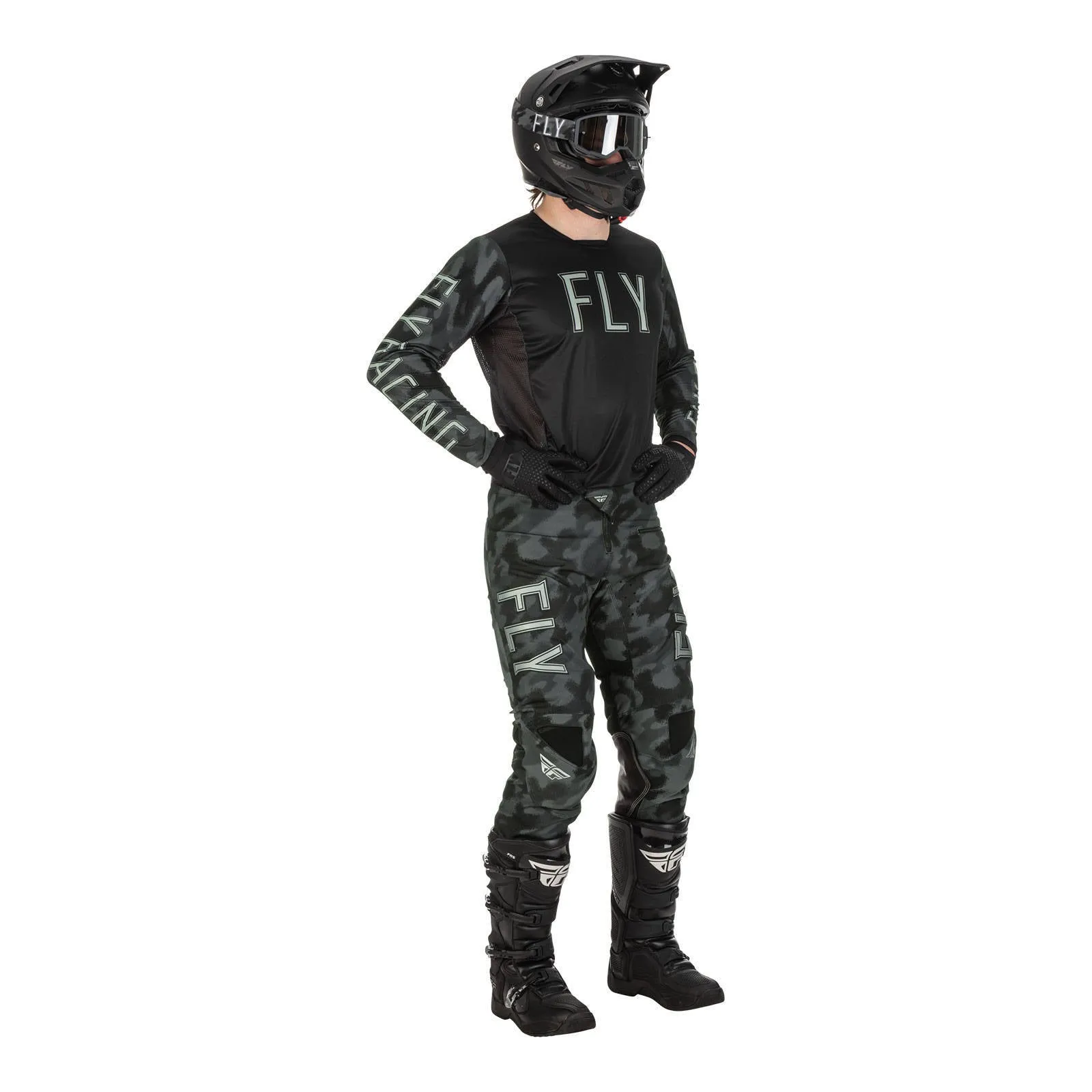Fly Racing 2022 Kinetic Special Edition Tactic Pant - Black / Grey Camo