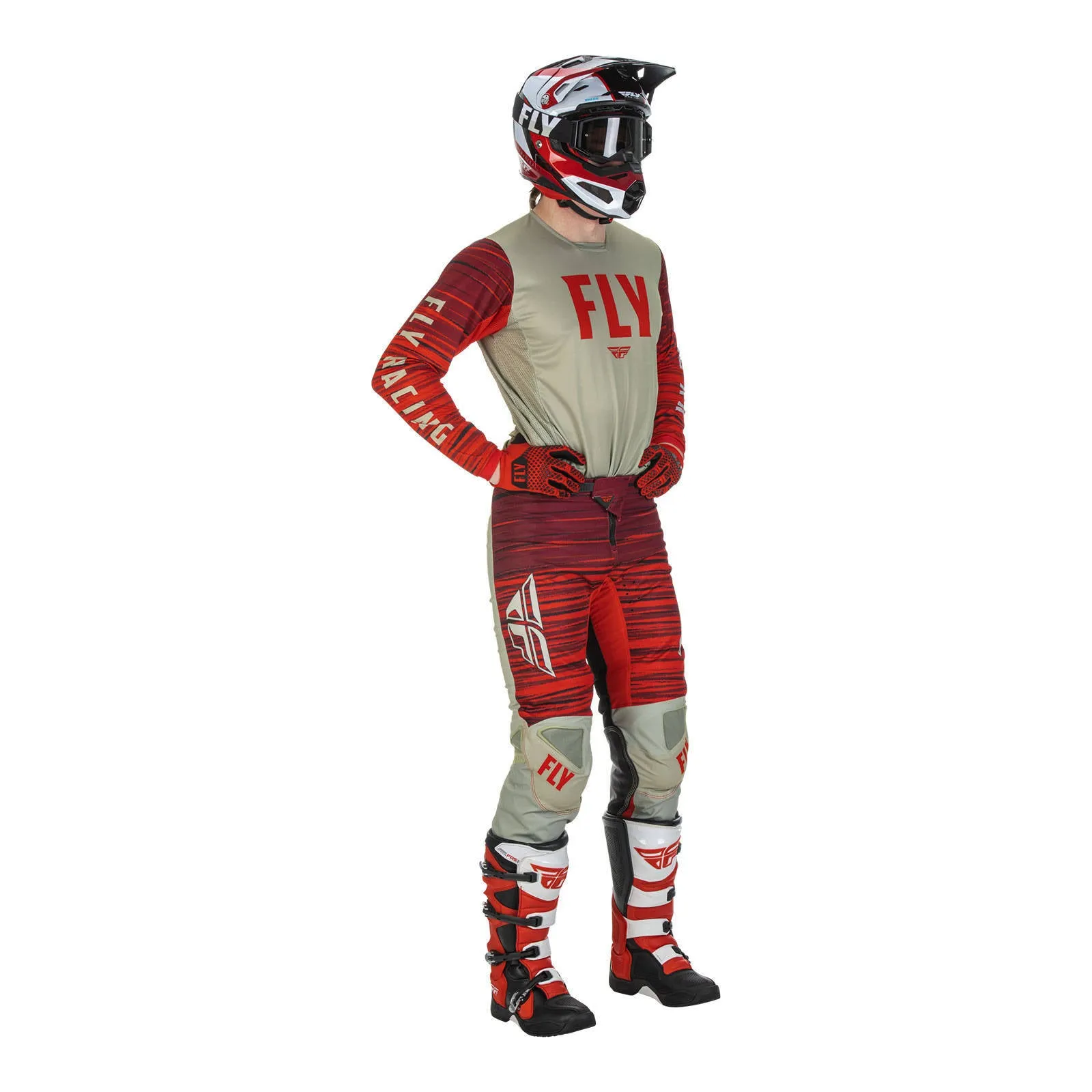 Fly Racing 2022 Kinetic Wave Pant - Light Grey / Red