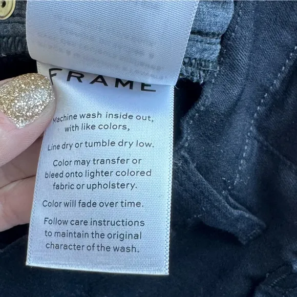 FRAME Le Skinny de Jeanne Denim Jeans Black Size 27 4 Flare Raw hippie festival