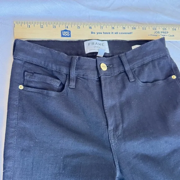 FRAME Le Skinny de Jeanne Denim Jeans Black Size 27 4 Flare Raw hippie festival