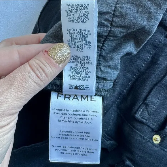 FRAME Le Skinny de Jeanne Denim Jeans Black Size 27 4 Flare Raw hippie festival