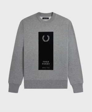 Fred Perry M3701 Graphic Print Sweatshirt Steel Grey Marl