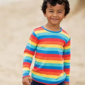 Frugi Favourite Long Sleeve Top - Rainbow Stripe