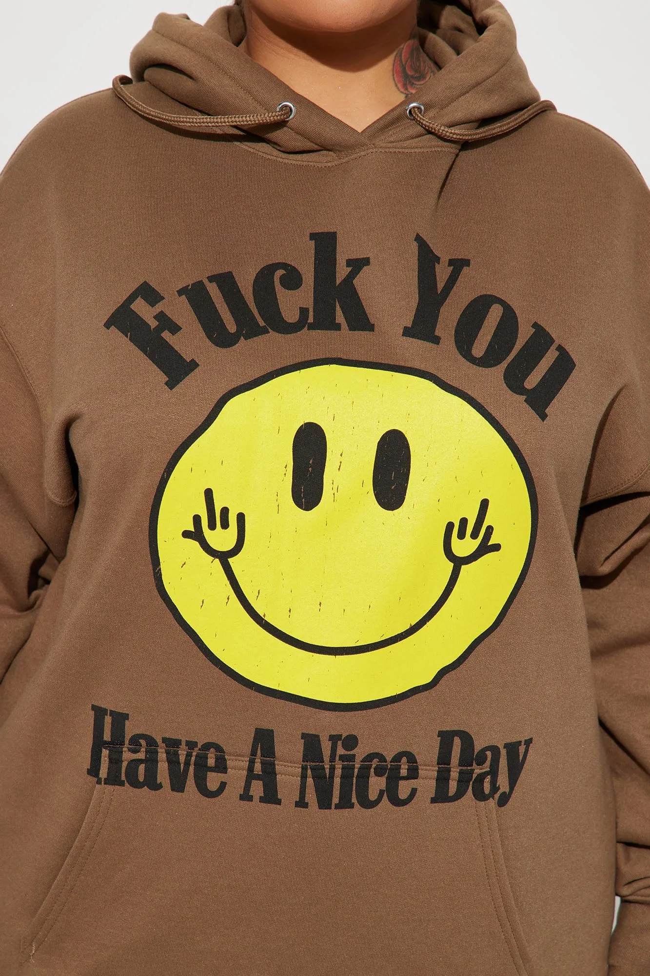 Fuck You Have A Nice Day Hoodie - Taupe