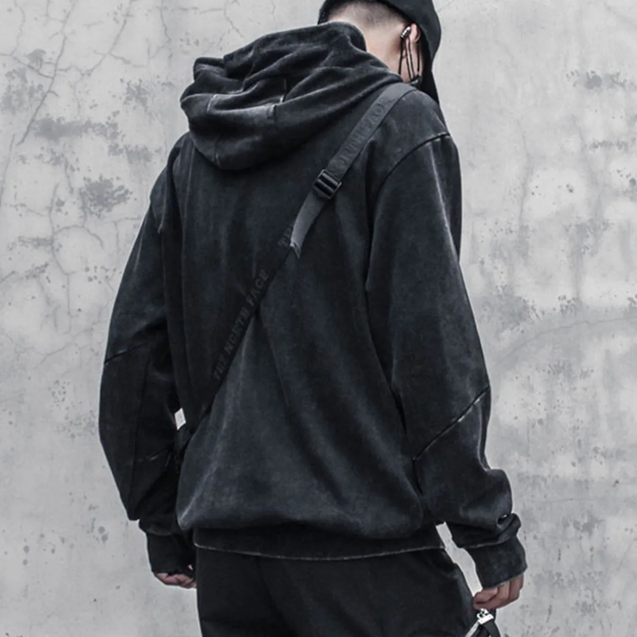 Function Vintage Patchwork Washed Hoodie